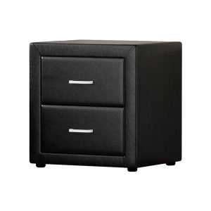 Artiss PVC Leather Bedside Table – Black