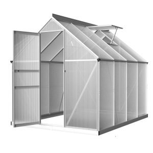 Greenfingers Greenhouse Aluminium Green House Polycarbonate Garden Shed 2.4×1.9M