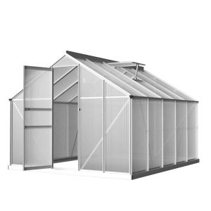 Greenfingers Greenhouse Aluminium Polycarbonate Green House Garden Shed 3×2.5M