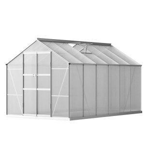 Greenfingers Greenhouse 3×2.5×2.26M Double Doors Aluminium Green House Garden Shed