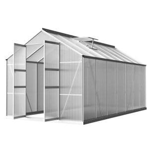 Greenfingers Greenhouse Aluminium Green House Garden Shed Polycarbonate 4.1×2.5M