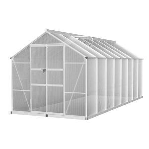 Greenfingers Aluminium Greenhouse Polycarbonate Green House Garden Shed 4.7×2.5M