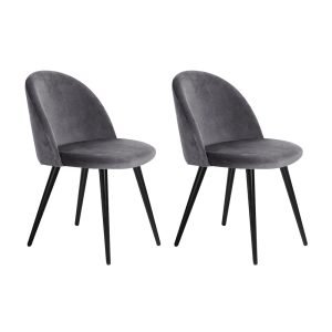 Artiss Set of 2 Velvet Modern Dining Chair – Dark Grey