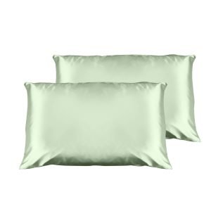Casa Decor Luxury Satin Pillowcase Twin Pack Size With Gift Box Luxury – Sage Green