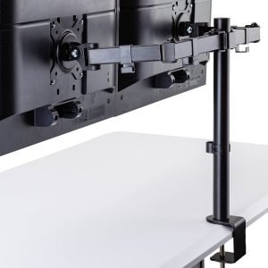 FORTIA Desk Monitor Stand 2 Arm – Dual Computer Holder Screen Riser Bracket