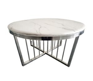 Salina Coffee Table – Marble – 80cm Silver
