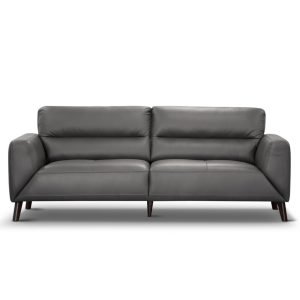 Downy  Genuine Leather Sofa 3 Seater Upholstered Lounge Couch – Gunmetal