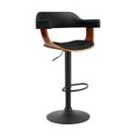 Artiss Bar Stools Gas Lift Leather w/Armrest All Black