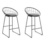 Artiss 2x Bar Stools Padded Seat Metal