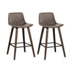 Artiss Bar Stools Kitchen Counter Barstools Leather Wooden Chairs x2
