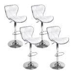 Artiss 4x Bar Stools Gas Lift Leather Seat White