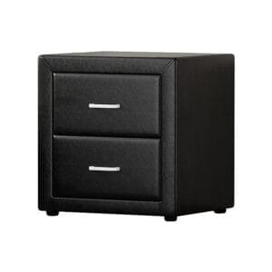 Artiss Bedside Table 2 Drawers Side Table Leather – CADEN Black