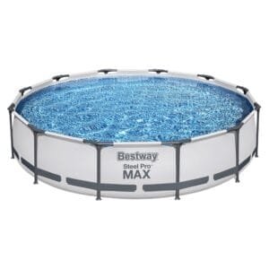 Bestway Swimming Pool 366x76cm Steel Frame Round Above Ground Pools w/ Filter Pump 6473L