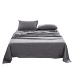 Cosy Club Cotton Bed Sheets Set Black Cover Single