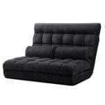 Artiss Floor Lounge Sofa Bed 2-seater Charcoal Suede