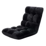 Artiss Floor Lounge Sofa Bed Flannel Fabric Black