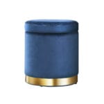 Artiss Ottoman Storage Foot Stool Round Velvet Navy