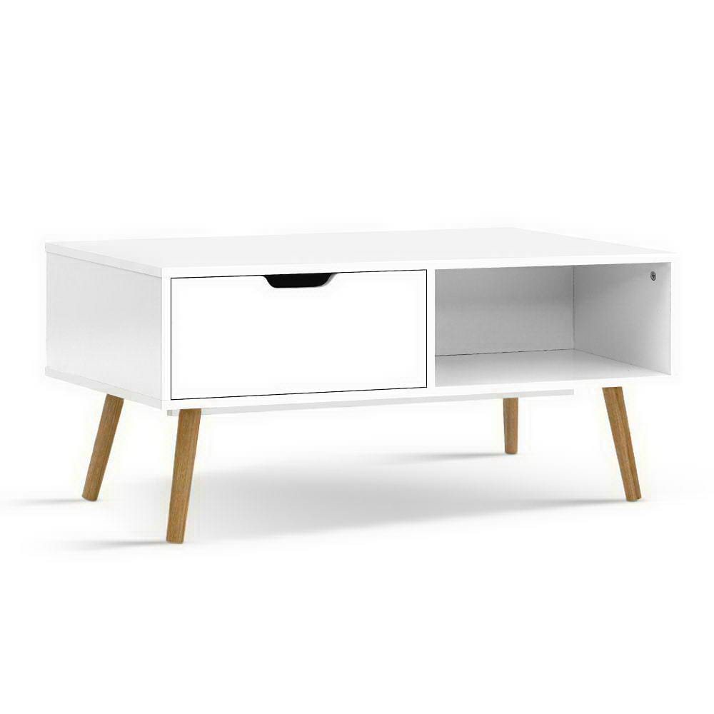 Artiss Coffee Table Storage Drawer White Larin 2 FURNI E SCAN COF02 WH 00