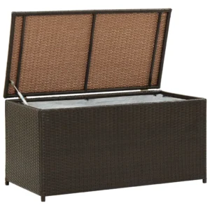 vidaXL Garden Storage Box Poly Rattan 100x50x50 cm Brown
