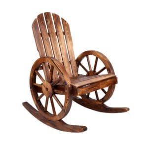 Gardeon Wagon Wheels Rocking Chair – Brown