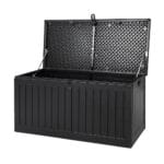Gardeon Outdoor Storage Box 270L Container Lockable Garden Bench Tool Shed Black