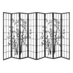 Artiss 8 Panel Room Divider Screen 348x179cm Bamboo Black White