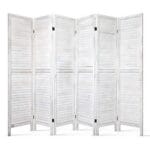 Artiss 6 Panel Room Divider Screen 245x170cm Louver White