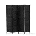 Artiss 4 Panel Room Divider Screen 163x170cm Woven Black