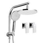 Cefito 9'' Rain Shower Head Set Handheld Round High Pressure Twins Tap Chome