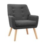 Artiss Armchair Linen Fabric Anne Charcoal