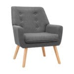 Artiss Armchair Linen Fabric Grey Charcoal
