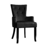 Artiss Dining Chair Velvet French Provincial Armchair Black
