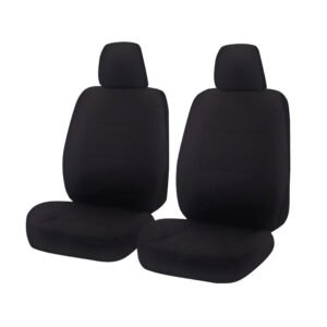 Seat Covers for ISUZU D-MAX 06/2012 – 06/2020 DUAL CAB CHASSIS UTILITY FRONT 2X BUCKETS BLACK CHALLENGER
