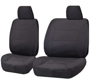 Seat Covers for TOYOTA LANDCRUISER 60.70.80 SERIES HZJ-HDJ-FZJ 1981 – 2010 TROOP CARRIER 4X4 SINGLE CAB CHASSIS FRONT BUCKET + _ BENCH CHARCOAL CHALLENGER