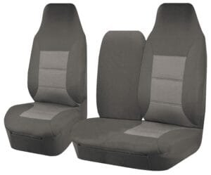 Seat Covers for TOYOTA HI ACE TRH-KDH SERIES 03/2005 – 2015 LWB UTILITY VAN FRONT HIGH BUCKET + _ BENCH WITH FOLD DOWN ARMREST/TRAY GREY PREMIUM