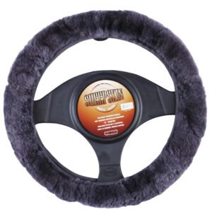Sheepskin Steering Wheel Cover – Charcoal