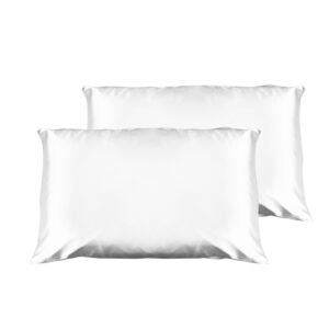 Casa Decor Luxury Satin Pillowcase Twin Pack Size With Gift Box Luxury – White