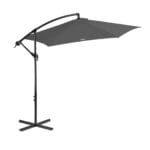Milano 3M Outdoor Umbrella Cantilever With Protective Cover Patio Garden Shade - Charcoal
