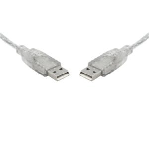 8WARE USB 2.0 Cable 2m A to A Male to Male Transparent