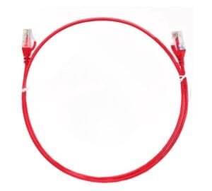 8WARE CAT6 Ultra Thin Slim Cable 0.5m / 50cm – Red Color Premium RJ45 Ethernet Network LAN UTP Patch Cord 26AWG