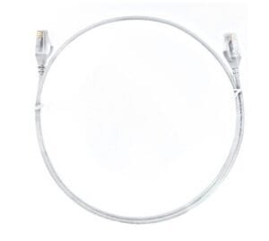 8WARE CAT6 Ultra Thin Slim Cable 0.25m / 25cm – White Color Premium RJ45 Ethernet Network LAN UTP Patch Cord 26AWG for Data Only, not PoE