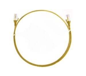 8WARE CAT6 Ultra Thin Slim Cable 0.5m / 50cm – Yellow Color Premium RJ45 Ethernet Network LAN UTP Patch Cord 26AWG for Data Only, not PoE
