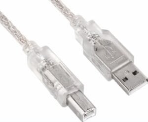 ASTROTEK USB 2.0 Printer Cable 2m – Type A Male to Type B Male Transparent Colour CBUSBAB2M CB8W-UC-2001AB