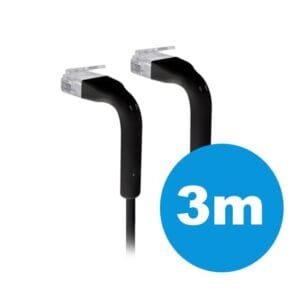 UBIQUITI patch cable with both end bendable RJ45 3m – Black