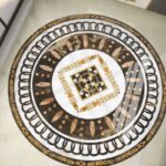 European style parquet large stickers waterproof and wear-resistant ceramic tile stickers PVC floor decoration sticker round