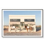 Wall Art 70cmx100cm Horses Fashion Black Frame Canvas