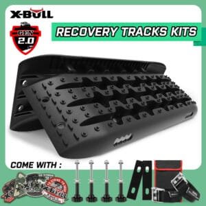 X-BULL Recovery tracks Sand Trucks Offroad With 4PCS Mounting Pins 4WDGen 2.0 – Black