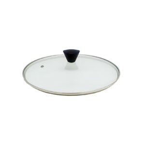 KOMAN Stainless Steel Glass Lid with Bakelite Handle – 26cm