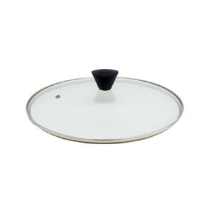 KOMAN Stainless Steel Glass Lid with Bakelite Handle – 28cm