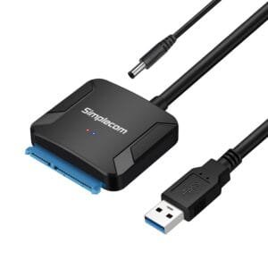 Simplecom SA236 USB 3.0 to SATA Adapter Cable Converter with Power Supply for 2.5″ & 3.5″ HDD SSD